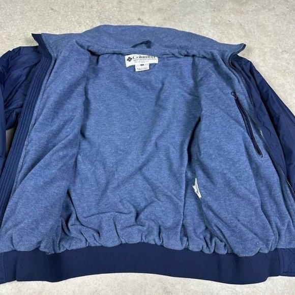 Columbia Men's Fleece Lined Coat M Navy Zipper - Picture 2 of 12